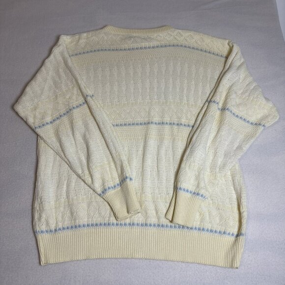 Vintage Jantzen Size Med Men’s Loose Knit Sweater‎ Yellow Blue - Picture 7 of 7